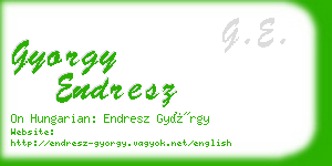 gyorgy endresz business card